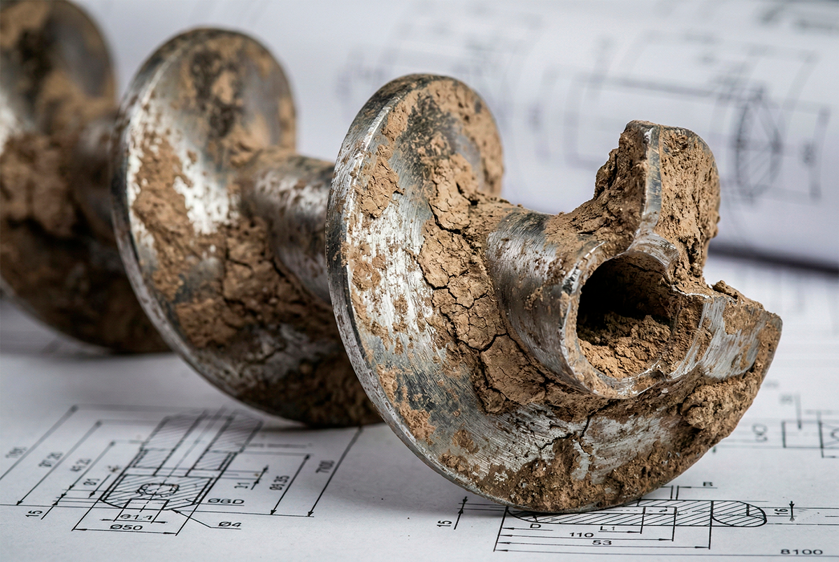 Шнековое бурение: винтовой шнек для мягких пород